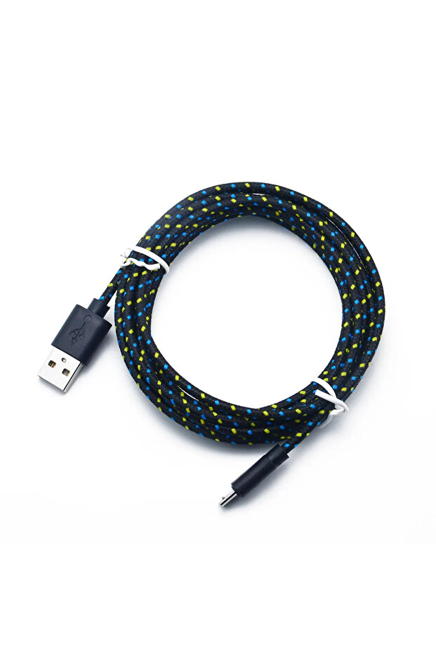 كابل شحن سريع Micro USB أسود بطول 2 متر، متوفر بأطوال 1 متر/2 متر/3 أمتار، لهواتف أندرويد، وكابل مزامنة بيانات لهواتف سامسونج.