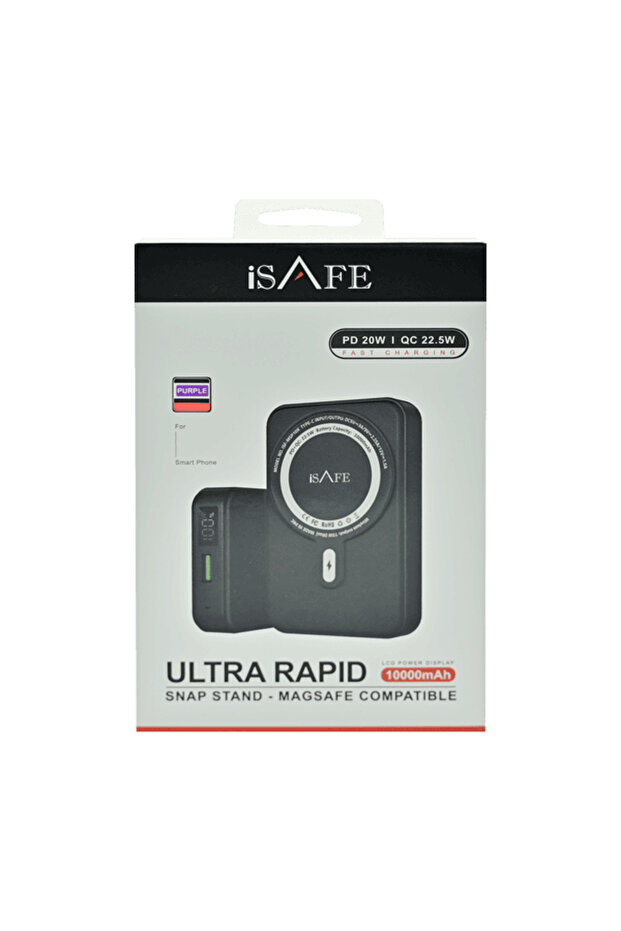 ISAFE MAGNETIC STAND POWERBANK 10000 MAH PURPLE