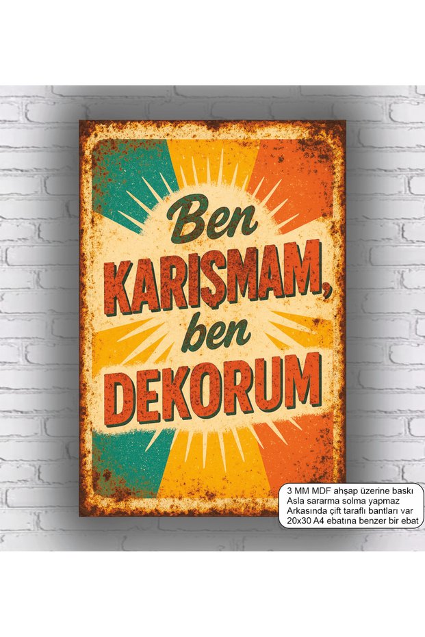 I'M Not Mixed Up, I'M Decorating. Funny Humorous Sayings Wall Lettering Mdf Painting Retro Wooden Poster.