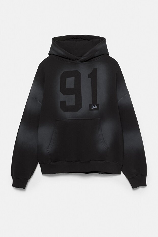 Siyah kapüşonlu sweatshirt STWD 91 - 4