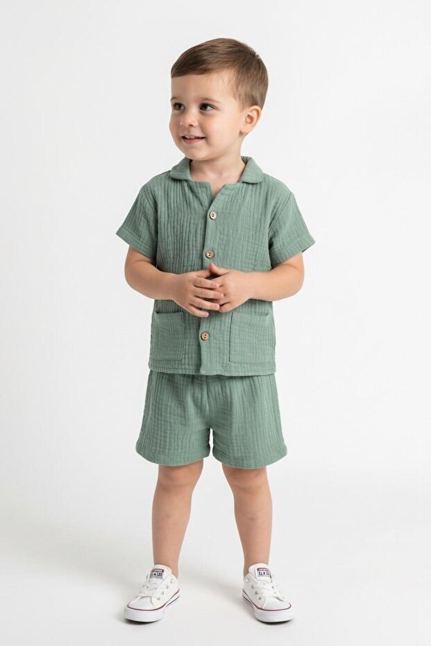 طقم سترة من الموسلين - 4