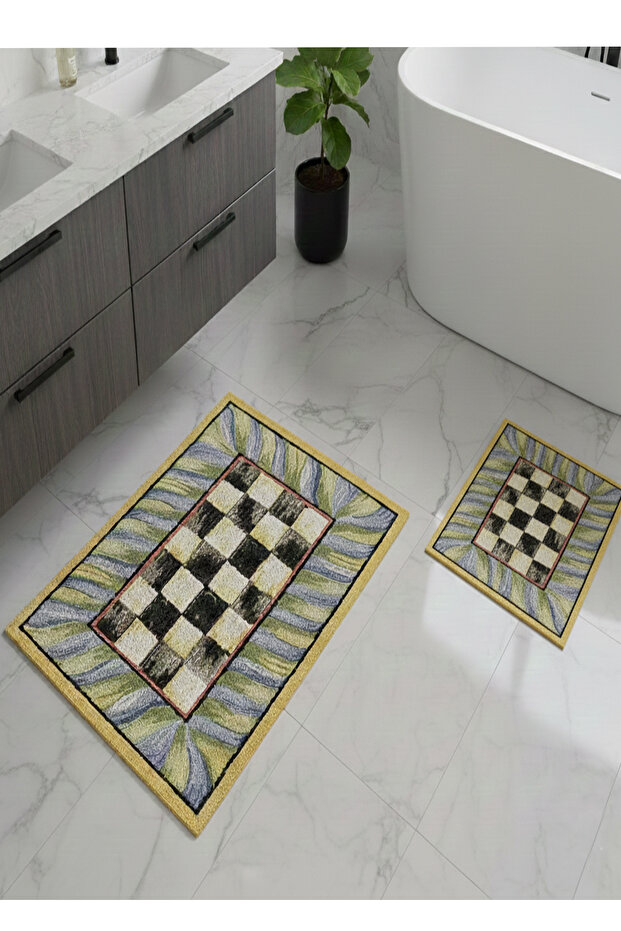 Wayout 60X100 50X60 Non-Slip Base 2-Piece Bathroom Mat Set