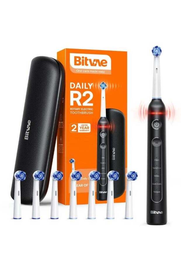 BV R2 Electric Toothbrush, 5 Modes, Soft Bristles, IPX7 (White)