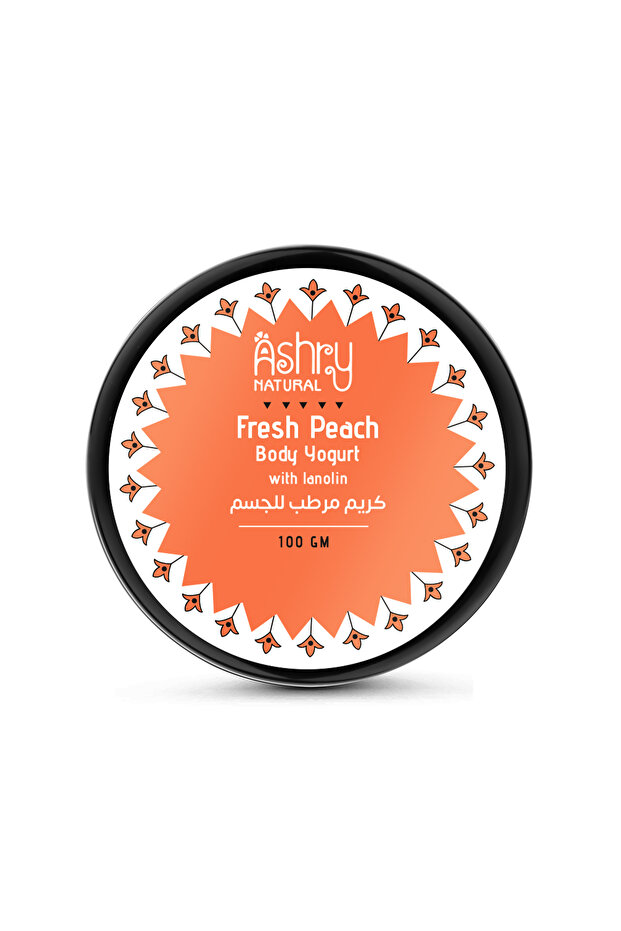 أشري طبيعي بودي يوجرت فريش بالخوخ، ترطيب يومي وسريع الامتصاص، 100 جم - 1