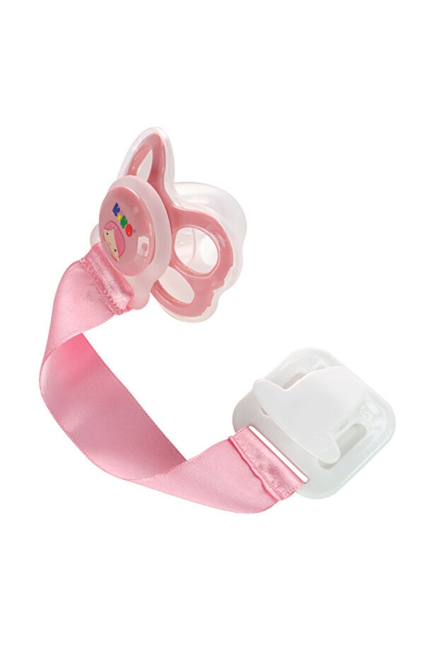 PACIFIER WITH HOLDER ( 0 M+)-Pink