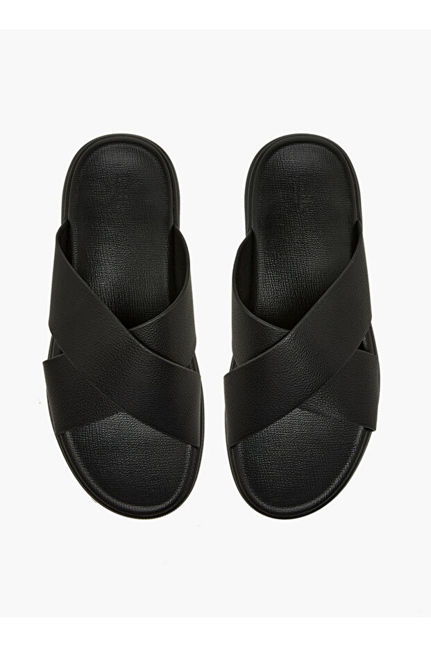 صندل رجالي سادة بأحزمة متقاطعة - 2