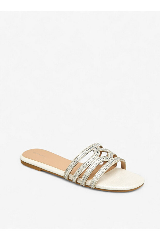 Women Embellished Slip-On Flat Sandals