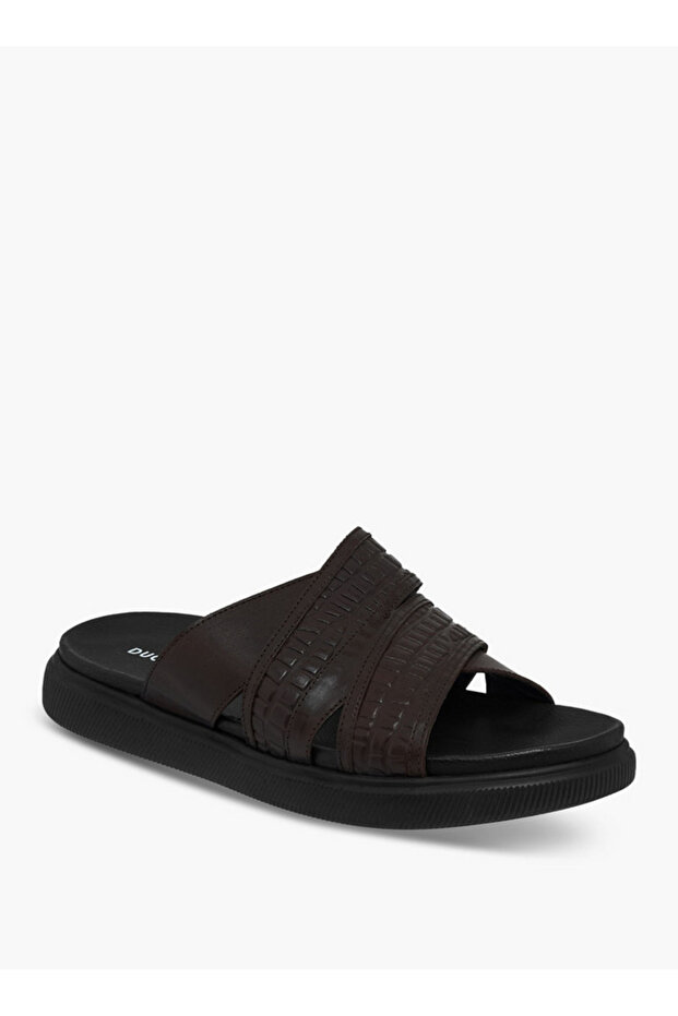 Men Leather Cross Strap Sandals