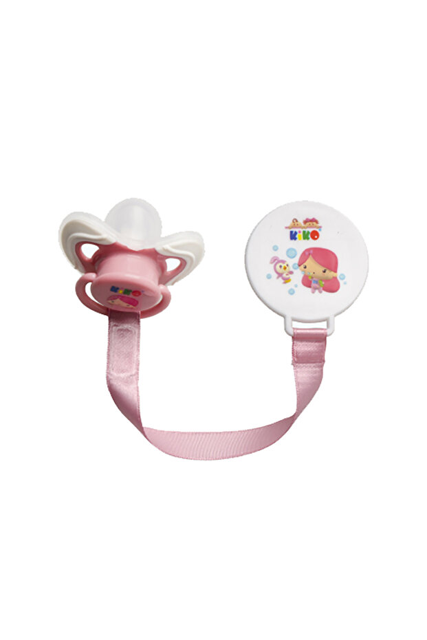 PACIFIER WITH SILICONE BAGLET (3 M+)-Pink