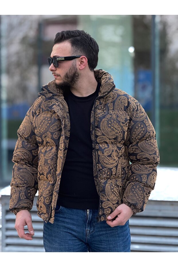 Men's Patterned Inflatable Coat - 5