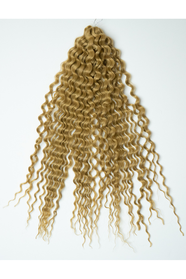22" Deep Wave Crochet Hair – Curly Human Hair Bulk for Boho Braids (Color 24) - 5