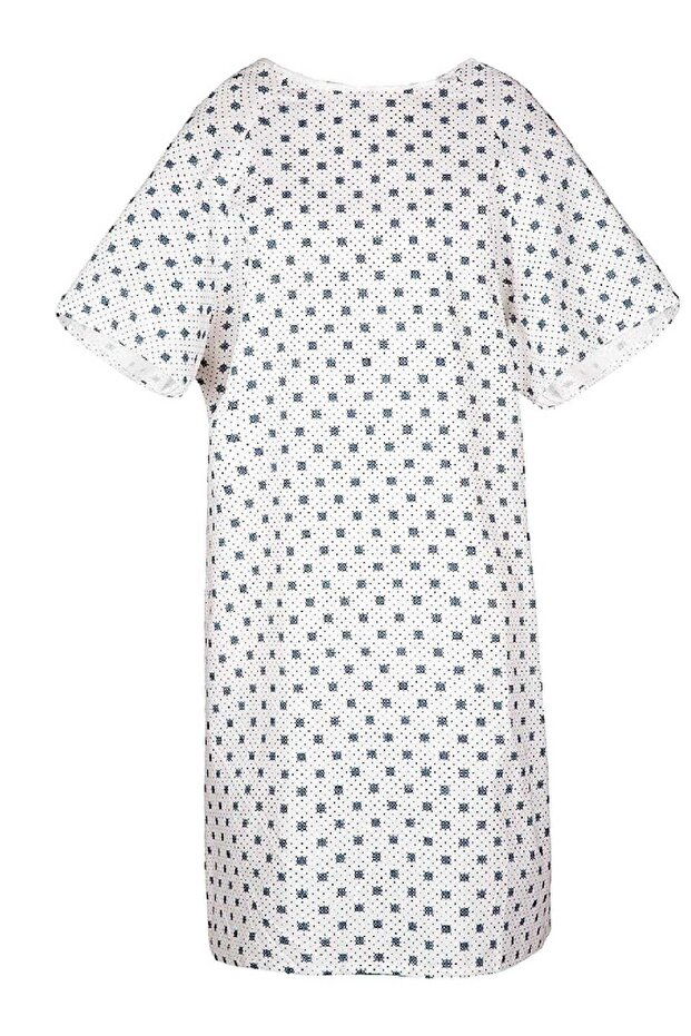 Unisex Patient Gown Back Ties, Easy Care, Machine Washable