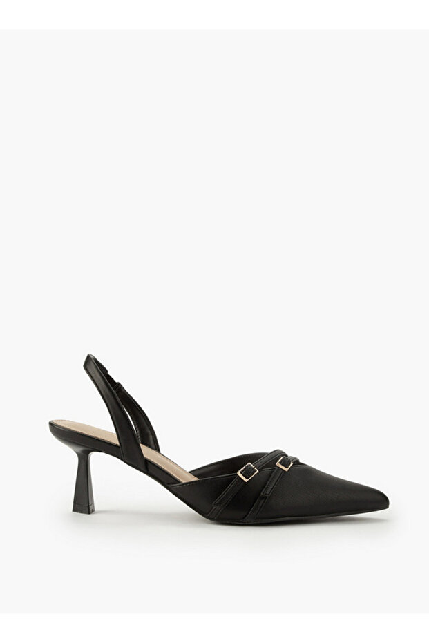 Women Buckle Accent Slingback Shoes