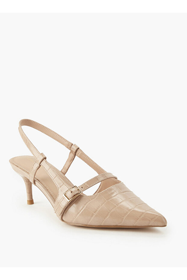 Women Buckle Accent Slingback Shoes