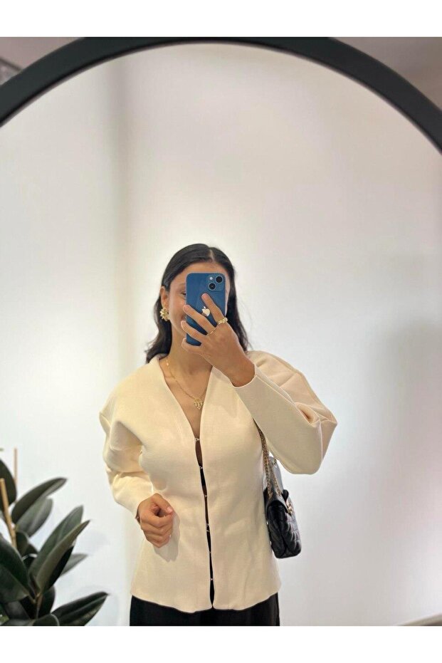 EKRU KANCALI ÇELİK ÖRME HIRKA - 1