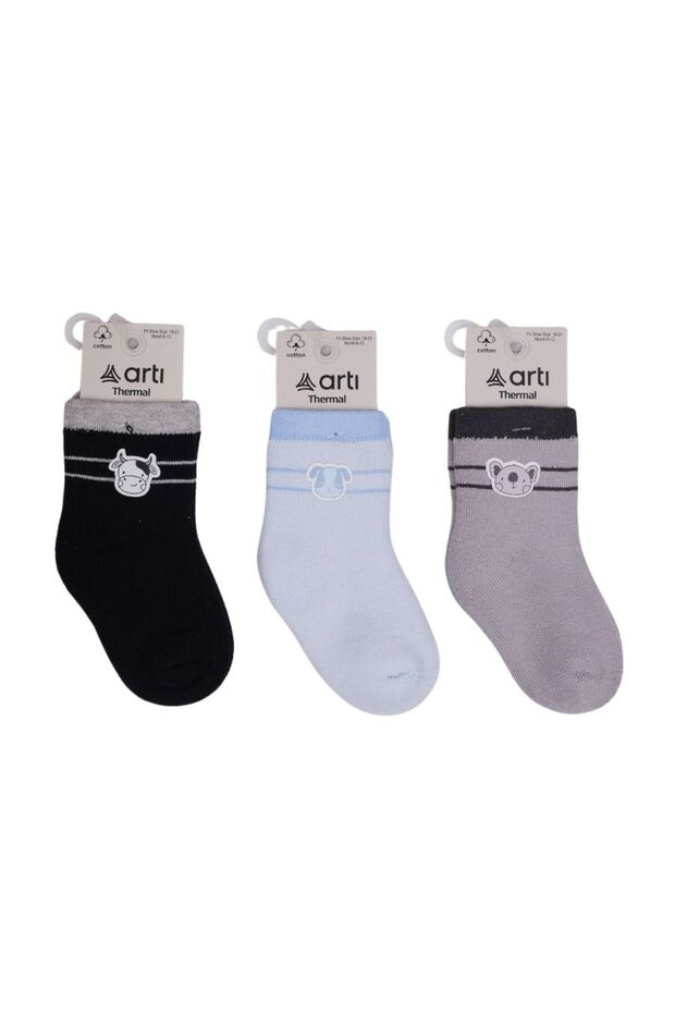 Rudar Accessory Baby Boy Towel Socks K45917 (Price Per Piece)