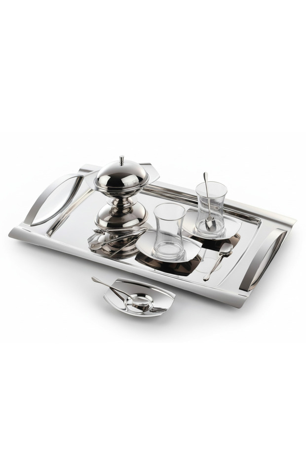 Premium Venus Platinum Handle Plain 40 Piece Tea Set 304 Quality Stainless Steel Dowry, Guest, Daily Use