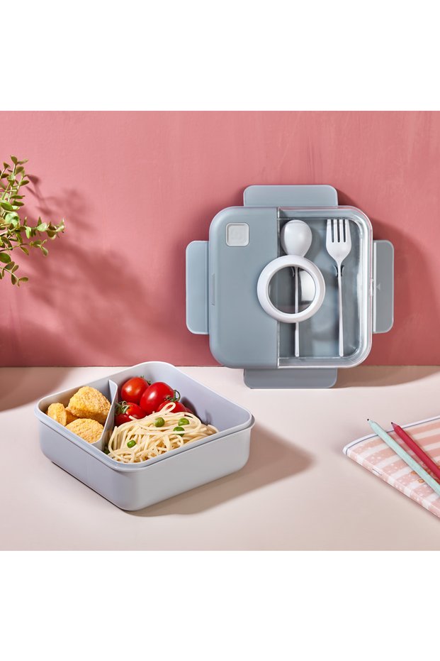 Qlux Food Container Bpa Free School Sportsman Camping Picnic Nutrition Container with Fork-Spoon L-00927