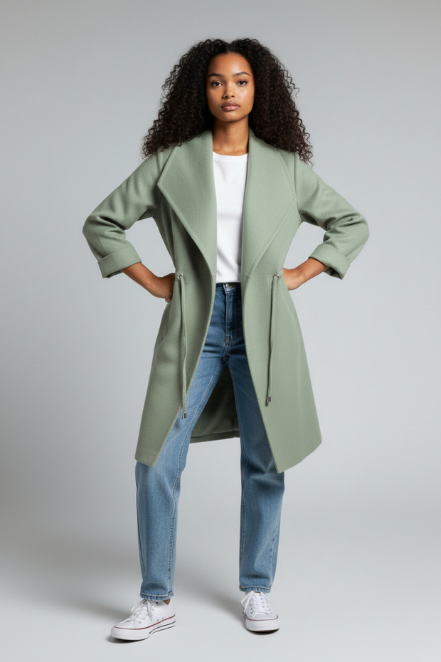 Kadın Yeşil Kaban - 5