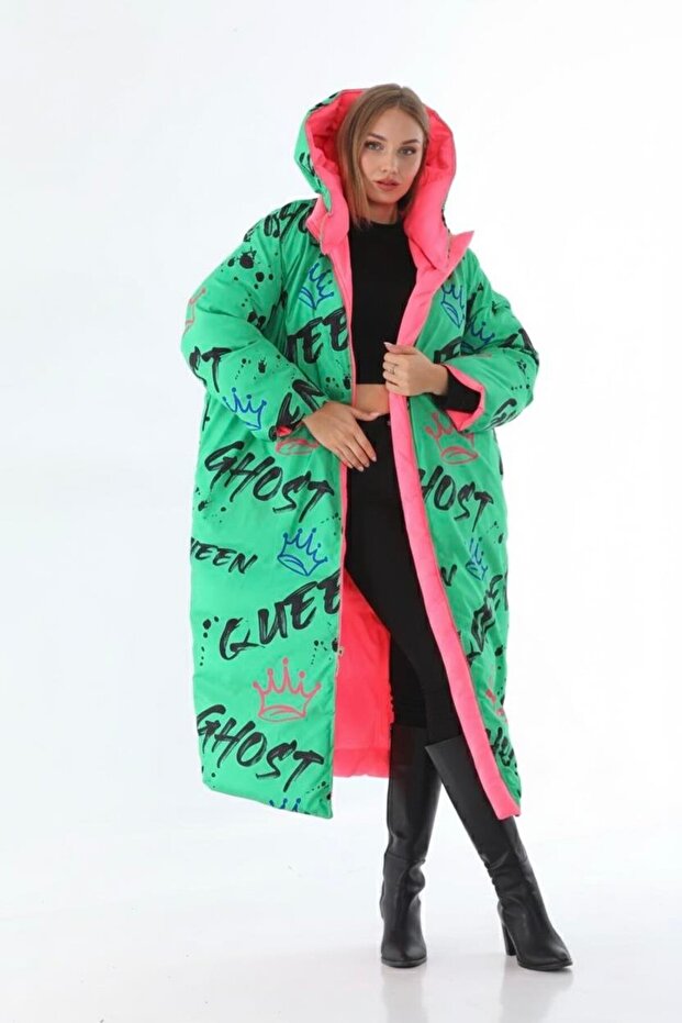 Double-Sided Hooded Oversize Puffer Jacket - 1