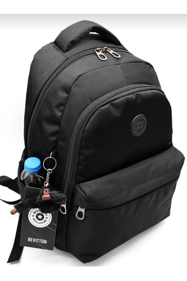 Black Color Waterproof Fabric Large Size School Backpack Travel Bag