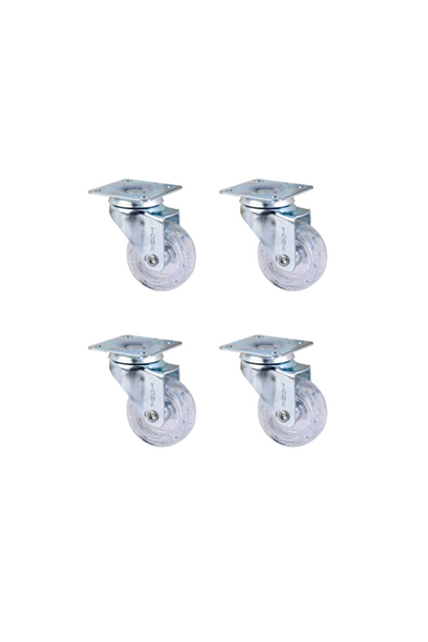 Ball Caster with Spring Loaded Ball - 20X50 - Transparent Hks186 - 4 Pieces