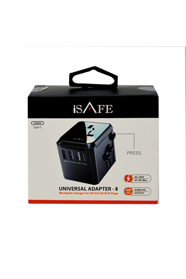 ISAFE PD WORLD ADAPTER BLACK