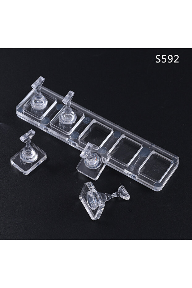 S592 1 Set Non-Magnetic Nail Display Acrylic Nail Display Stand Tips Holder Nail Practice Stand Fing