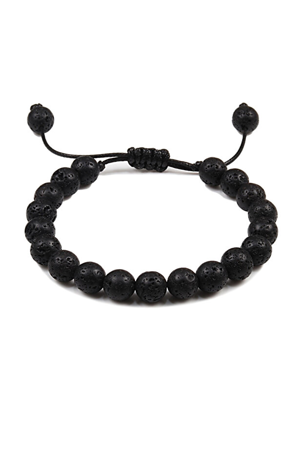 Lava 8mm Natural Tiger Eye Beaded Bracelet For Men Personalized Volcanic Stone Howlite Onyx Adjustab