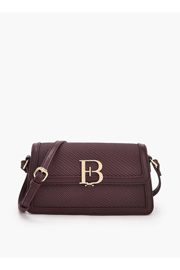 Textured Crossbody Bag with Adjustable Shoulder Strap - H 12 x W 22 cms