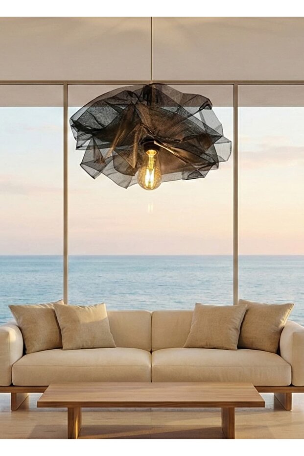 Aura Modern Siyah Tel Sarkıt Avize - 1