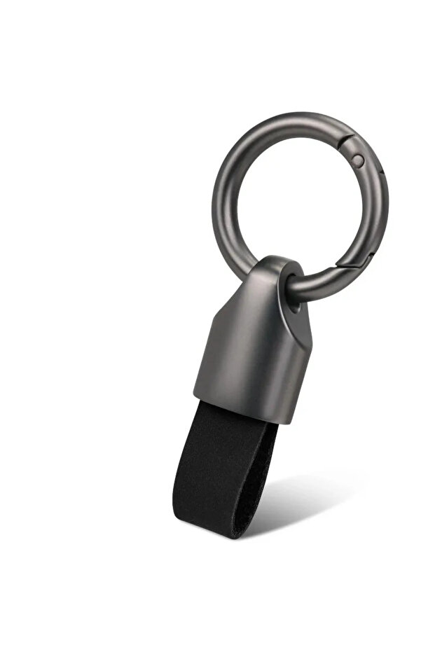 black 1002F Simple Car Keychains Keyring for Men - Durable Key Holder Decorative Gift with Sleek Des