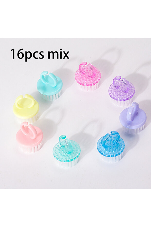 16pcs mix 1/8/16Pcs Plastic Nail Brushes Mix Color Nail Hand Scrubbing Cleaning Brush Dust Cleaner N
