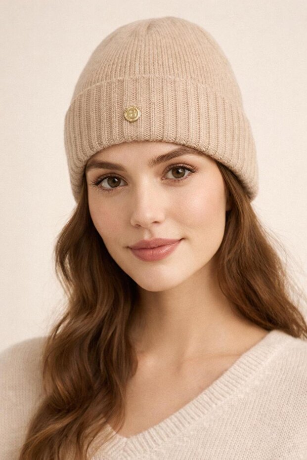 Women's Knitwear Beanie Beige