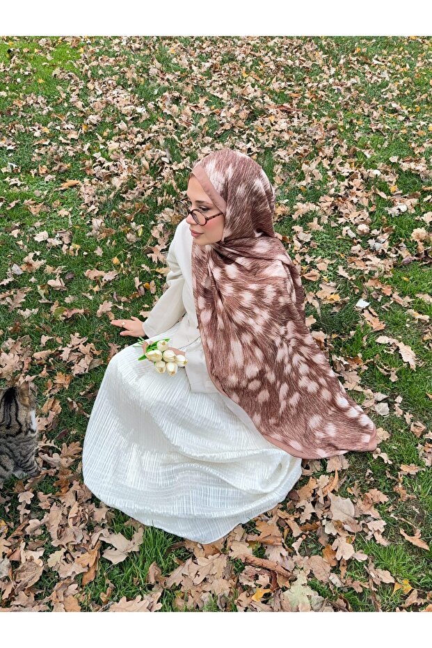 Royal Bambi Gazelle Patterned Cotton Soft Shawl Ps215