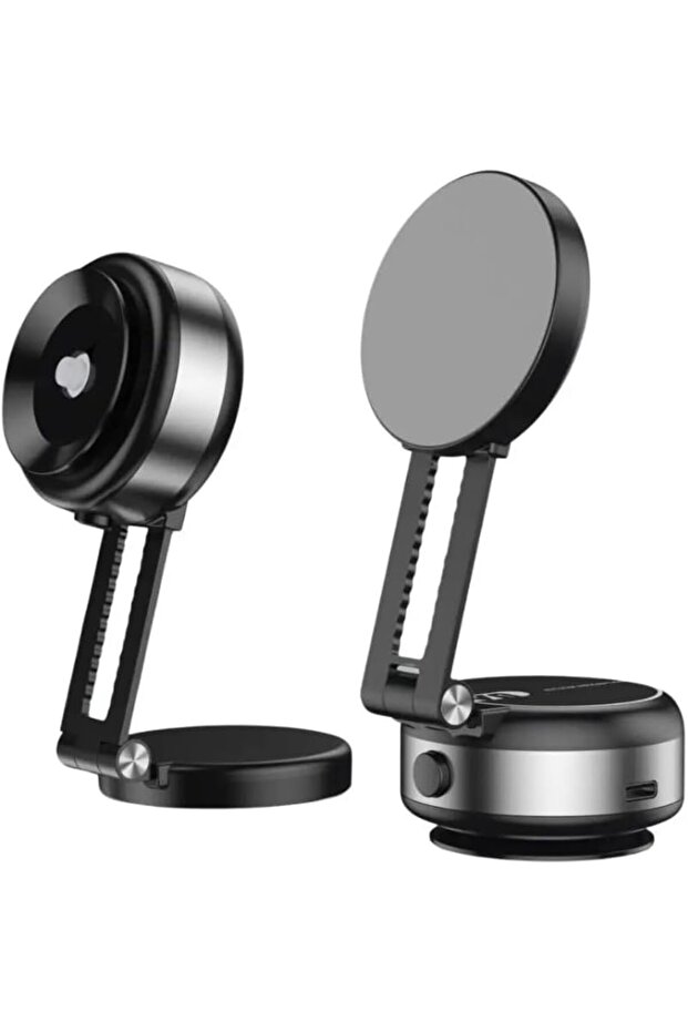 Vacuum Double-Sided Magnetic Car Phone Holder | Foldable Car Mount | 360° Rotating Suction Mob