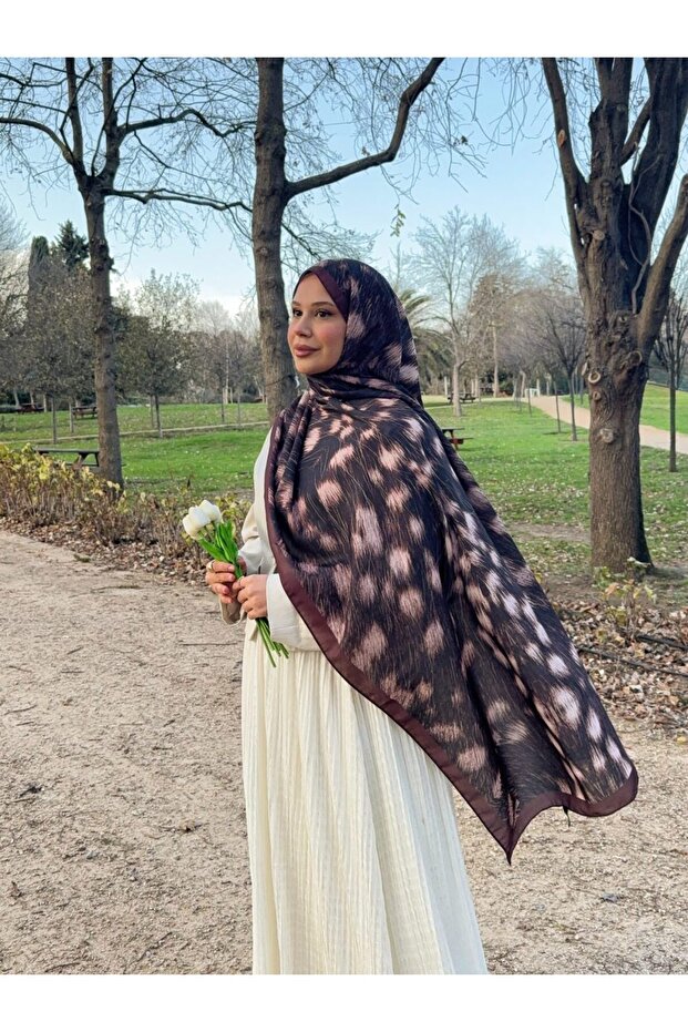 Royal Bambi Gazelle Patterned Cotton Soft Shawl Ps216