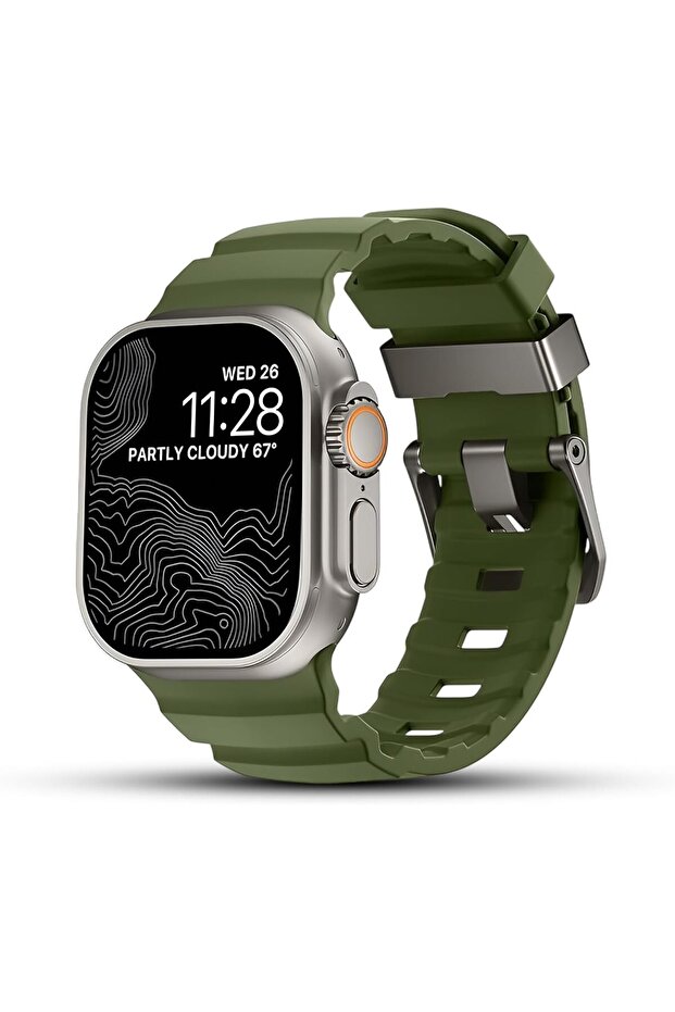 Dado Rugged Silicone Band Compatible with Apple Watch Series Ultra 2 | 10 | 9 | 8 Ultra | 8 | 7