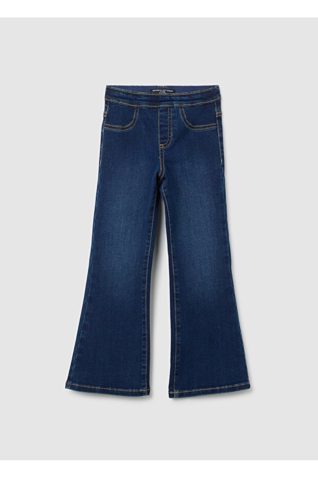Girls' Flare Denim Blue Jeggings