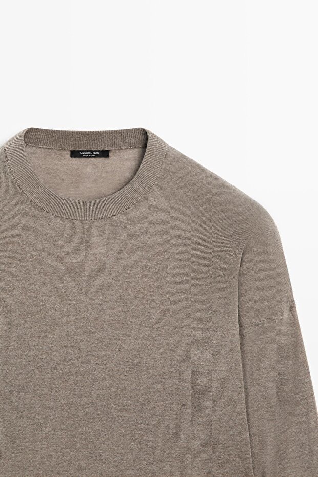 Oversize yün karışımlı triko kazak - 6