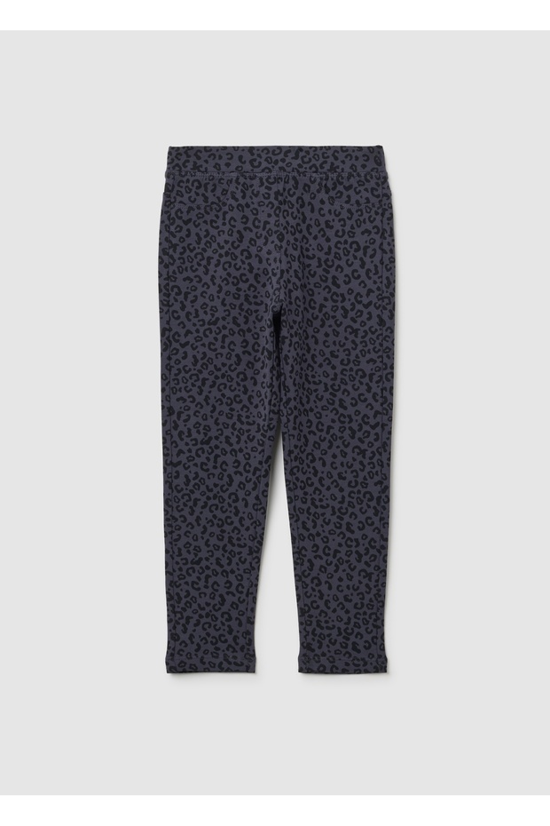 Girls' Grey Cotton Slim Fit Treggings