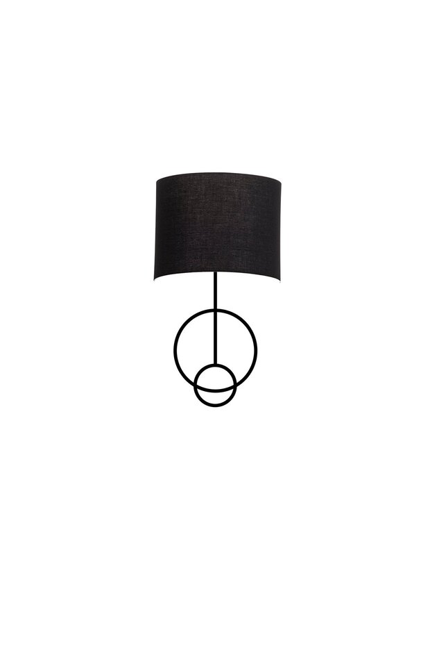 Black Metal Sconce with Tufts E27 Wall Lamp 24X15X54 cm Living Room Lighting
