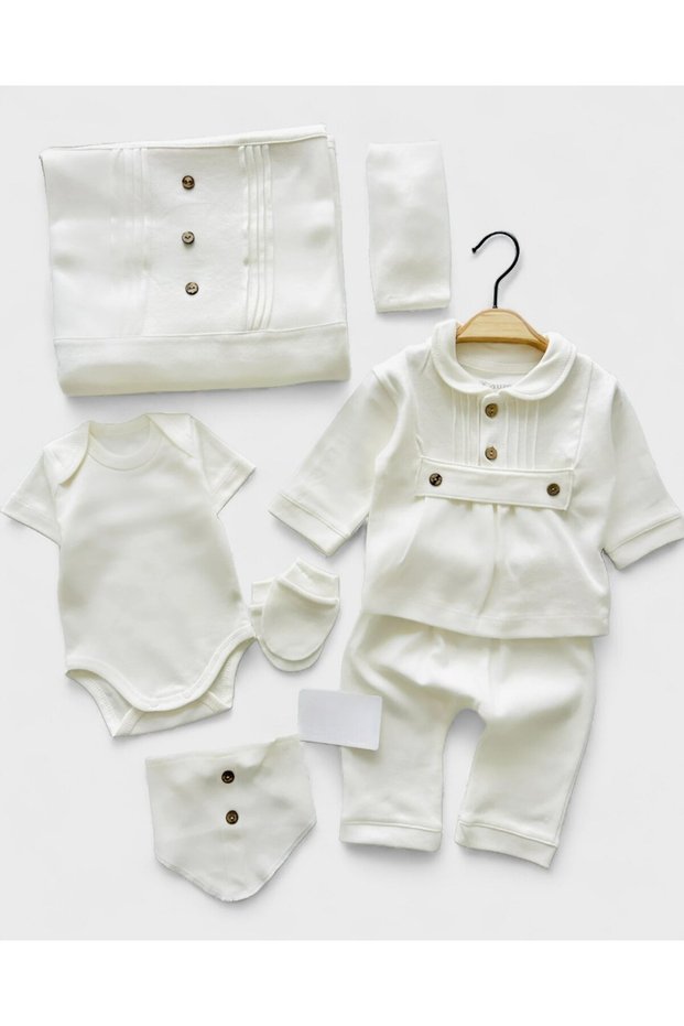 Baby Boy 7 Piece Premium Quality Newborn Hospital Discharge Set with 100% Cotton Blanket