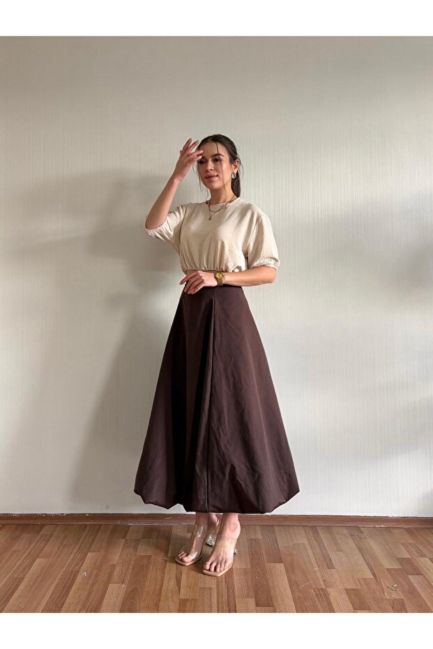 FUSTA LUNGA POPLIN MODEL BALON DE DAMA - 5