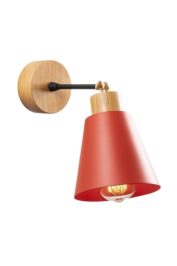 Natural Wood Sconce E27 Wall Lamp 14X25X25 cm Hallway Lighting