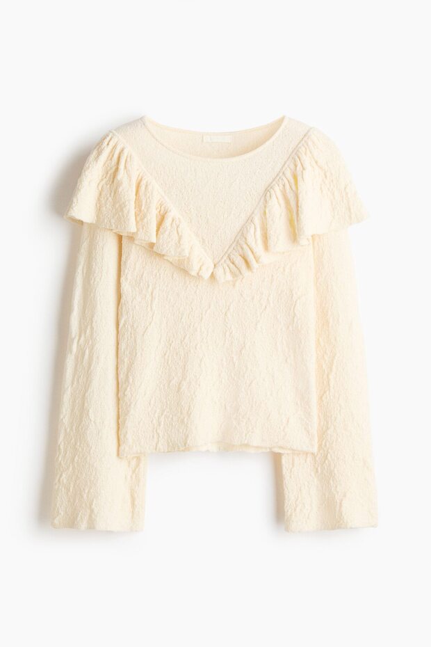 Fırfırlı Tekstüre Triko Üst - 4