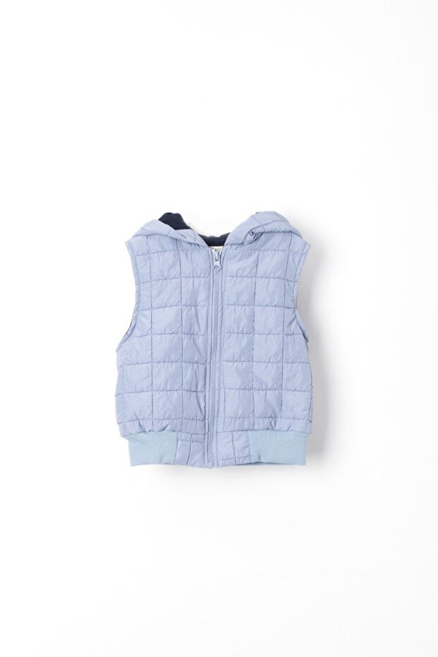 Hooded Water Repellent Vest - Blue