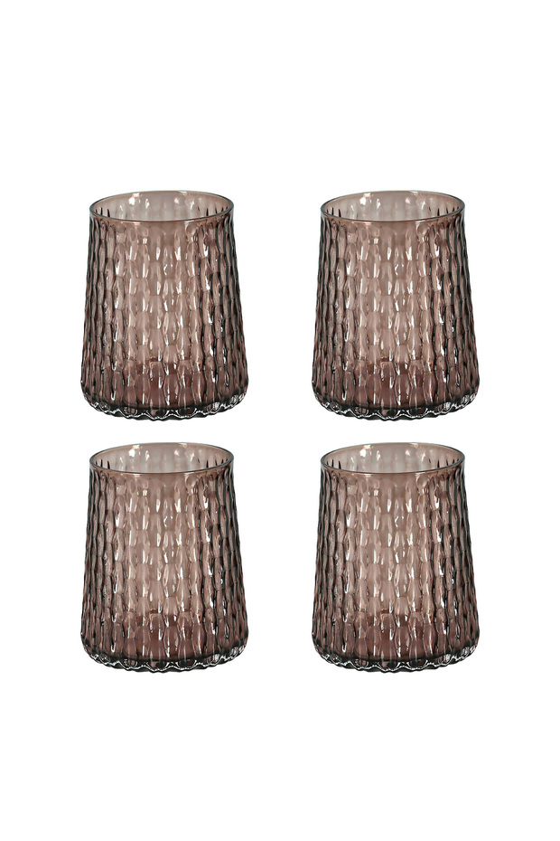 Rosea 4-Piece Glass Water Glass Set Mocha
