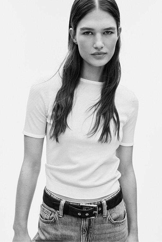 İnce Triko Tişört - 1