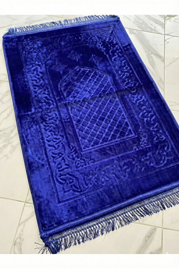سجاد صلاة فاخرة من المخمل ذو ملمس بارز منقوش - سجاد صلاة ناعمة